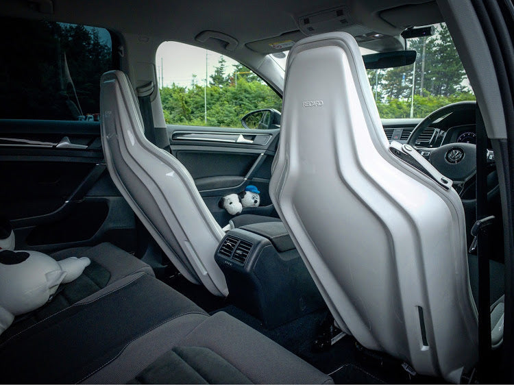 Recaro Japan RCS Fixed Bucket Seat - White Shell - Silver Fabric