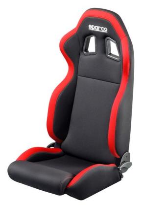Sparco R100 Reclinable Seat - Tubular - Black,Red - Fabriq-00961NRRS - Rzcrewgarage