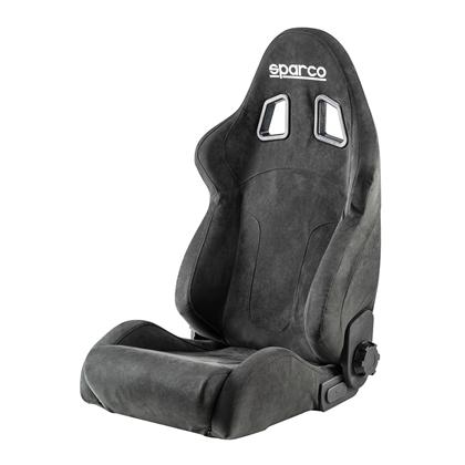 Sparco R600 Reclinable Seat - Tubular - Black - Alcantara-00968ANR - Rzcrewgarage