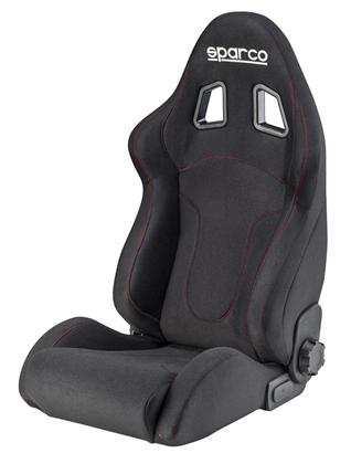Sparco R600 Reclinable Seat - Tubular - Black - Fabriq-00968NRRS - Rzcrewgarage