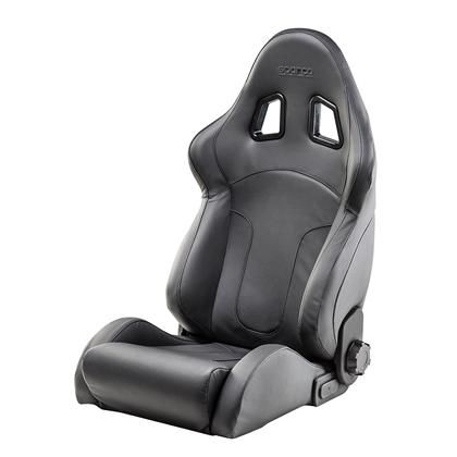 Sparco R600 Reclinable Seat - Tubular - Black - Leather-00968PNR - Rzcrewgarage