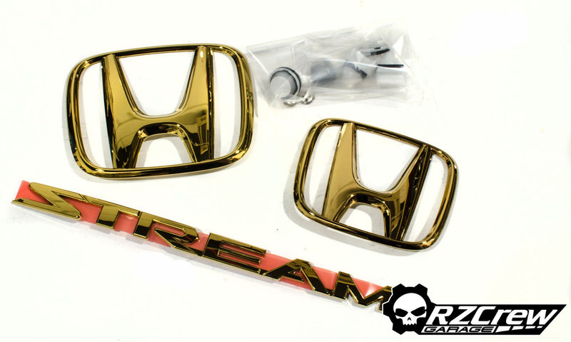 Genuine Honda Parts - Gold Emblem Set - Honda - Stream RN6 - 08F20-SMA-000B - Rzcrew Garage