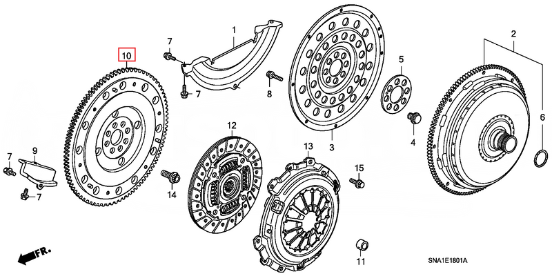 Genuine Honda Parts - flywheel - Honda - FD2R - 22100-PRC-003 - Rzcrewgarage