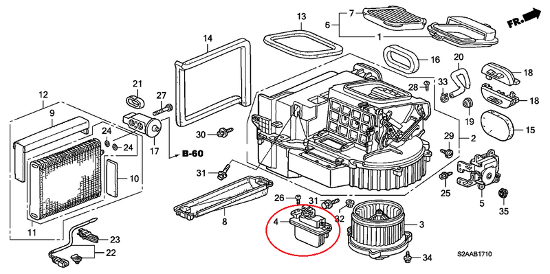 Genuine Honda Parts - Blower Motor Resistor - Honda - AP1/AP2 - 79330-S2A-003 - Rzcrewgarage