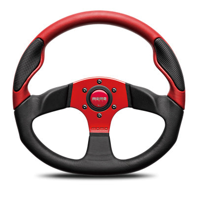 Momo - Commando 2 Red Steering Wheels - 3 Spokes Leather - 41mm Dish-C-64 - RZCrewEurope