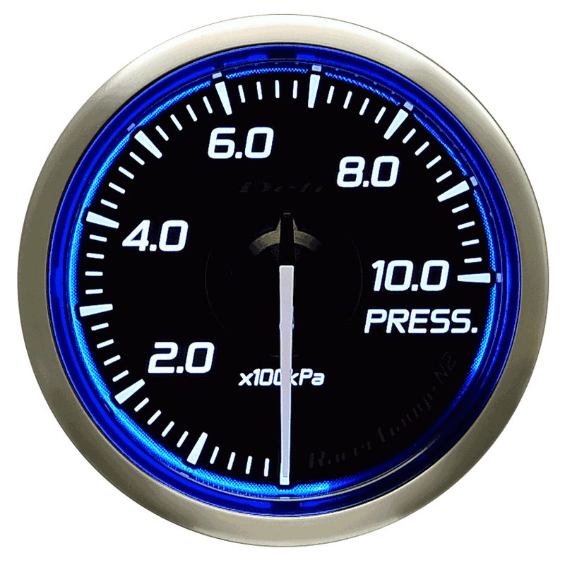 Defi Blue Racer N2 Oil Pressure Gauge - 52mm - 10 Bar - RZCrewEurope