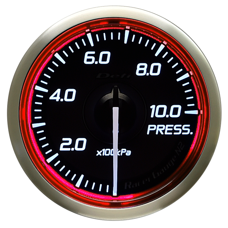 Defi Red Racer N2 Oil Pressure Gauge - 52mm - 10 Bar - RZCrewEurope