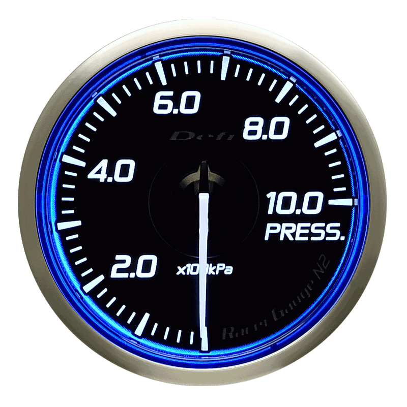 Defi Blue Racer N2 Oil Pressure Gauge - 60mm - 10 Bar - RZCrewEurope