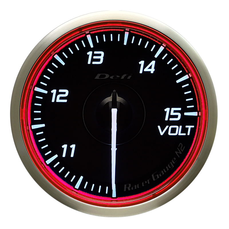 Defi Red Racer N2 Voltage Gauge - 60mm - 10-15V - RZCrewEurope