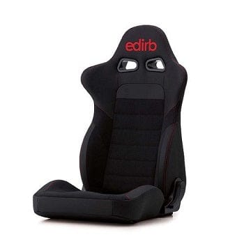 Edirb 032 Ultra Suede Red Stitching (Seat Heater) Reclinable Seat - Frp - Black-E35PBA - Rzcrewgarage