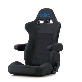 Edirb 054 Ultra Suede Blue Stitching Reclinable Seat - Frp - Black-E54PCA - Rzcrewgarage