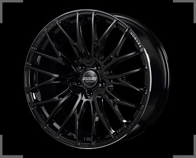 Rays Homura 2x10BD - 19x8J - 5x100 - ET: 45 (Black/Rim Edge DMC)