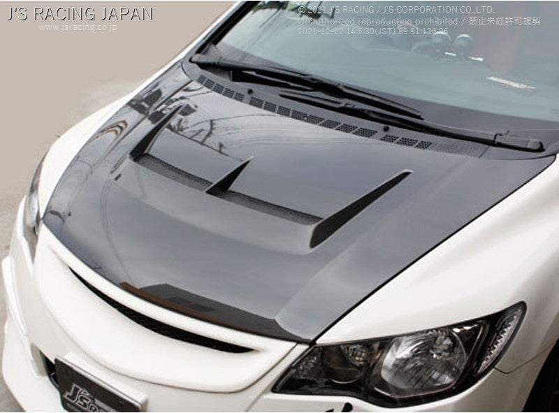 Js Racing - Type S Aero Half Carbon Bonnet - Honda - Civic Type R FD2R - ABS-D2-C - Rzcrew Garage