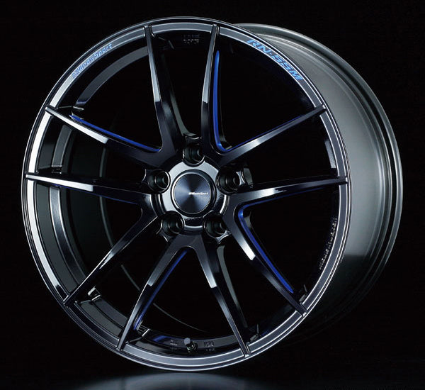 WedsSport RN-55M - 19x10.5J - 5x114.3 - ET: 22 (Black Blue Machining) - 5x114-3 - RN-55M-191055114322-BBM