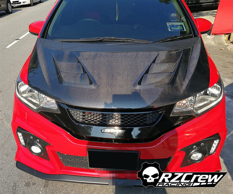 Rzcrew Racing - Time Attack Style Super Light Fiber Bonnet - Honda - Fit-Jazz GK / GP5 - RZ-GK-002-FRP - Rzcrew Garage