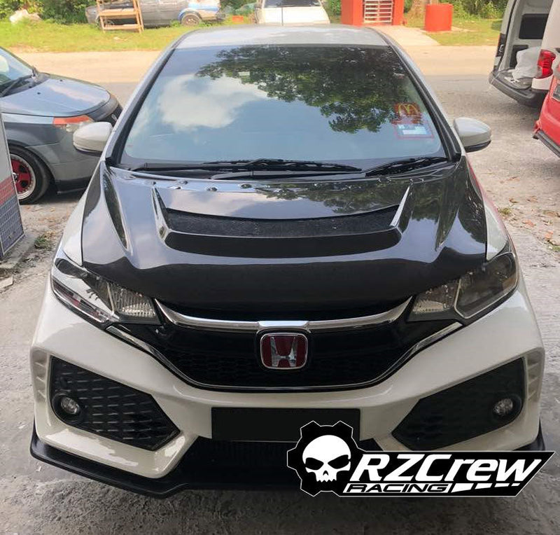 Rzcrew Racing - Vented Super Light Fiber Bonnet - Honda - Fit-Jazz GK / GP5 - RZ-GK-003-FRP - Rzcrew Garage