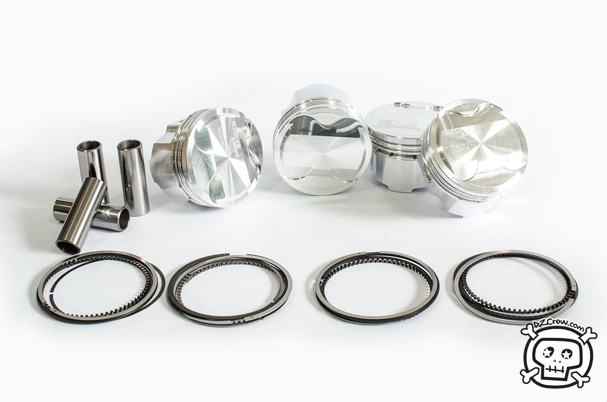Rzcrew Racing - Forged Pistons 82.5mm - 8:5 to 15:0 Compression Ratio - Mitsubishi - 4G93 GDI
