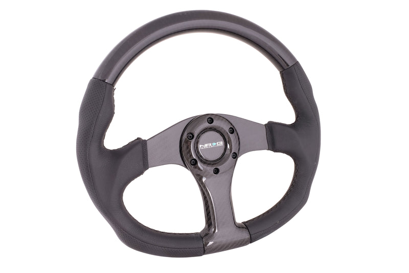 NRG - CARBON FIBER STEERING WHEEL 350MM BLACK CARBON OVAL SHAPE Steering Wheels - 3 Spokes Carbon,Leather-ST-013CFCF - RZCrewEurope