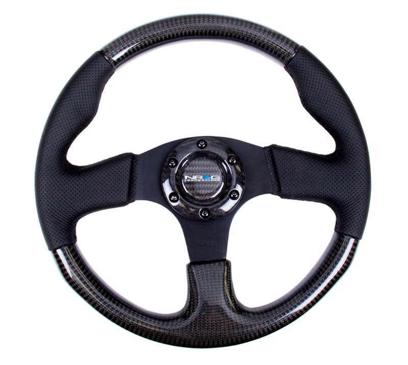 NRG - CARBON FIBER STEERING WHEEL 315mm w/ BLACK STITCHING Steering Wheels - 3 Spokes Carbon,Leather-ST-310CFBS - RZCrewEurope