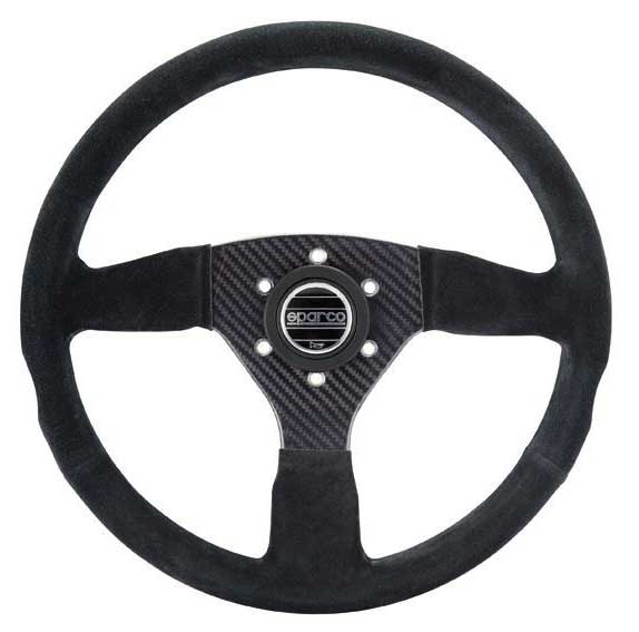 Sparco - Carbon 385 Steering Wheels - 3 Spokes Suede,Carbon - 30mm Deep Dish-015RC385SN - RZCrewEurope