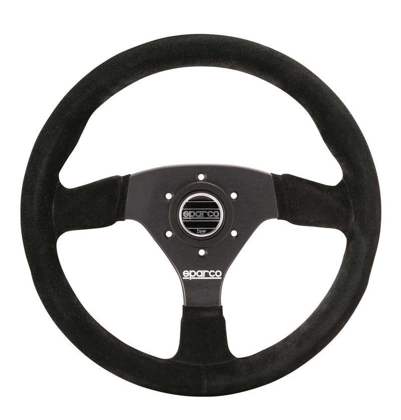 Sparco - R383 Steering Wheels - 3 Spokes Suede - 39mm Deep Dish-015R383PSN - RZCrewGarage
