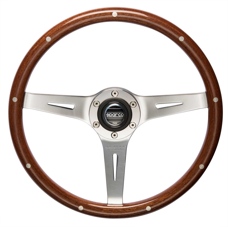 Sparco - Sanremo Steering Wheels - 3 Spokes Wood - 40mm Deep Dish-015R355VR - RZCrewEurope