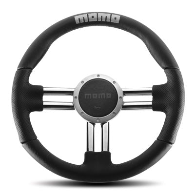Momo - V6 Steering Wheels - 3 Spokes Leather - 43mm Dish-V-40 - RZCrewEurope