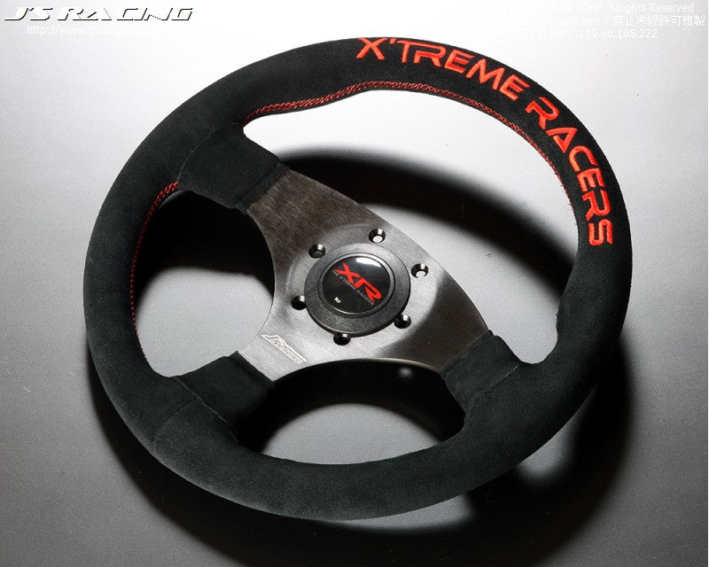 Js Racing - XR Type-F Steering Wheel - 3 Spokes Leather/Suede-XRSG-TF-RDL - RZCrewEurope